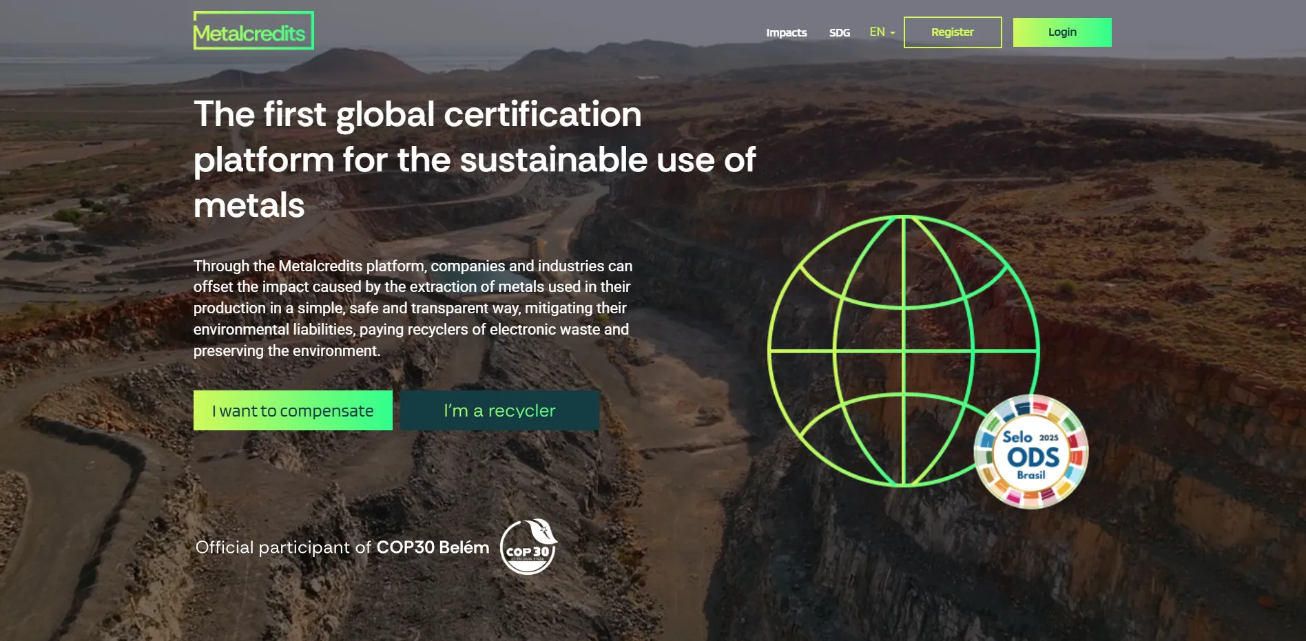 Metalcredits platform for metal offset credits